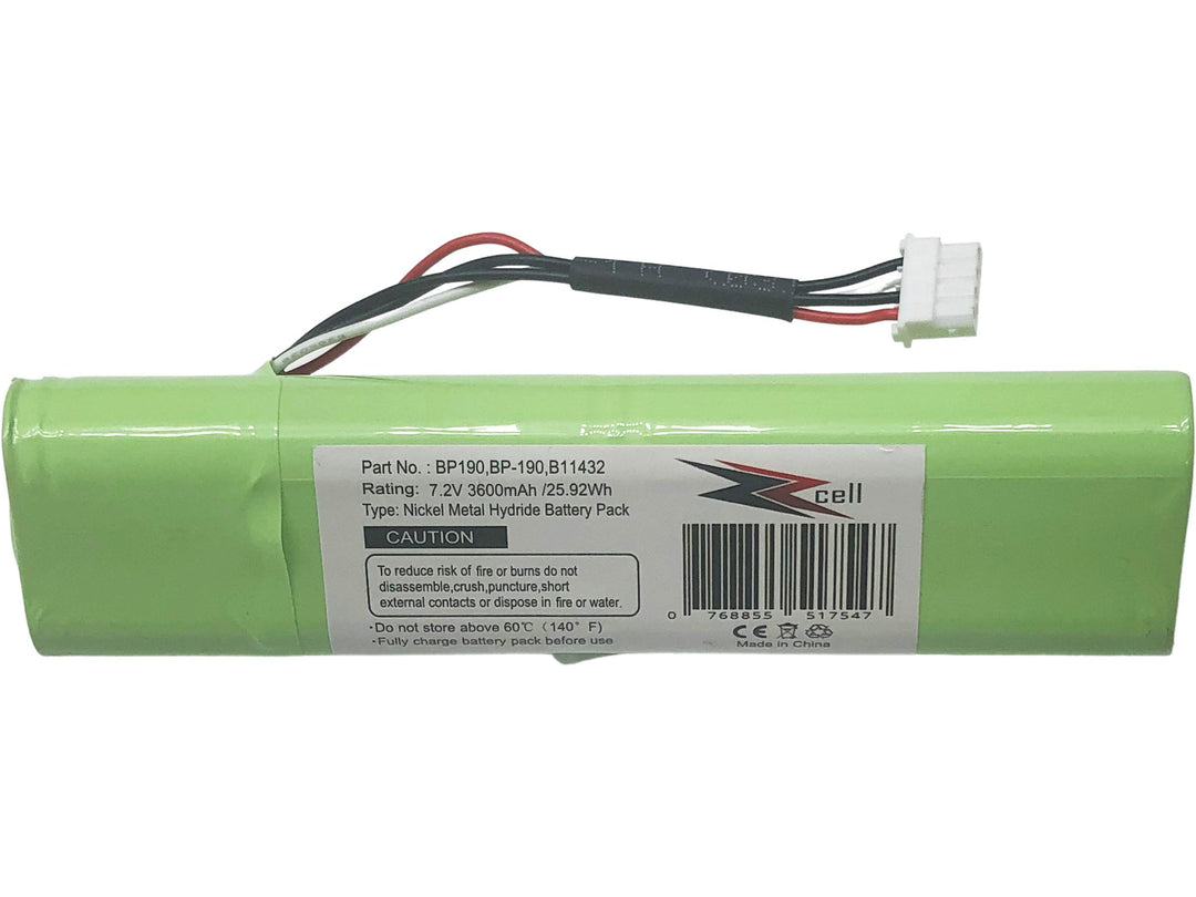 ZZcell Battery Compatible for Fluke BP190, BP-190, B11432, 677390 Scopemeter 192, 192B, 196, 196B, 196C, 199, 199B, 199C Analyzers 433, 434, 435, 190M, 7.2V 3600mAh