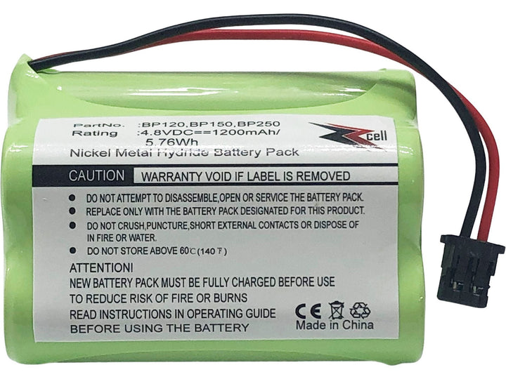 2-Pack ZZcell Battery For RADIO SHACK 20-520, Pro-90 TRUNK TRACKERS BC250D, BC296D 1200 mAh