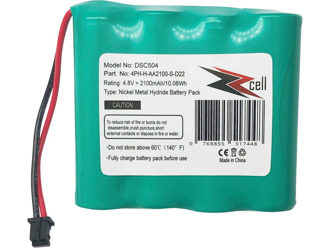 ZZcell Battery Replacement for DSC WTK5504 Wireless keypad WS4920HE Wireless Repeater 4PH-H-AA2100-S-D22,17000153, WKA5504, DSC-BATT2148V Alarm System 4.8V 2100mAh